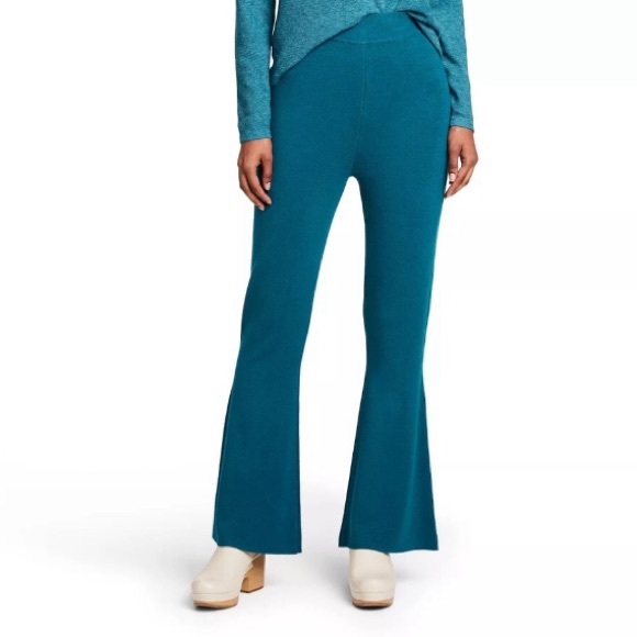 Victor Glemaud x Target High Rise Flare Sweater Pants Small Teal Pull On NEW SM - Picture 9 of 9